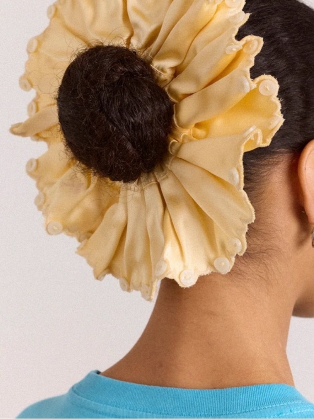 Damson Madder Yellow Floral Scrunchie Bun Cover
